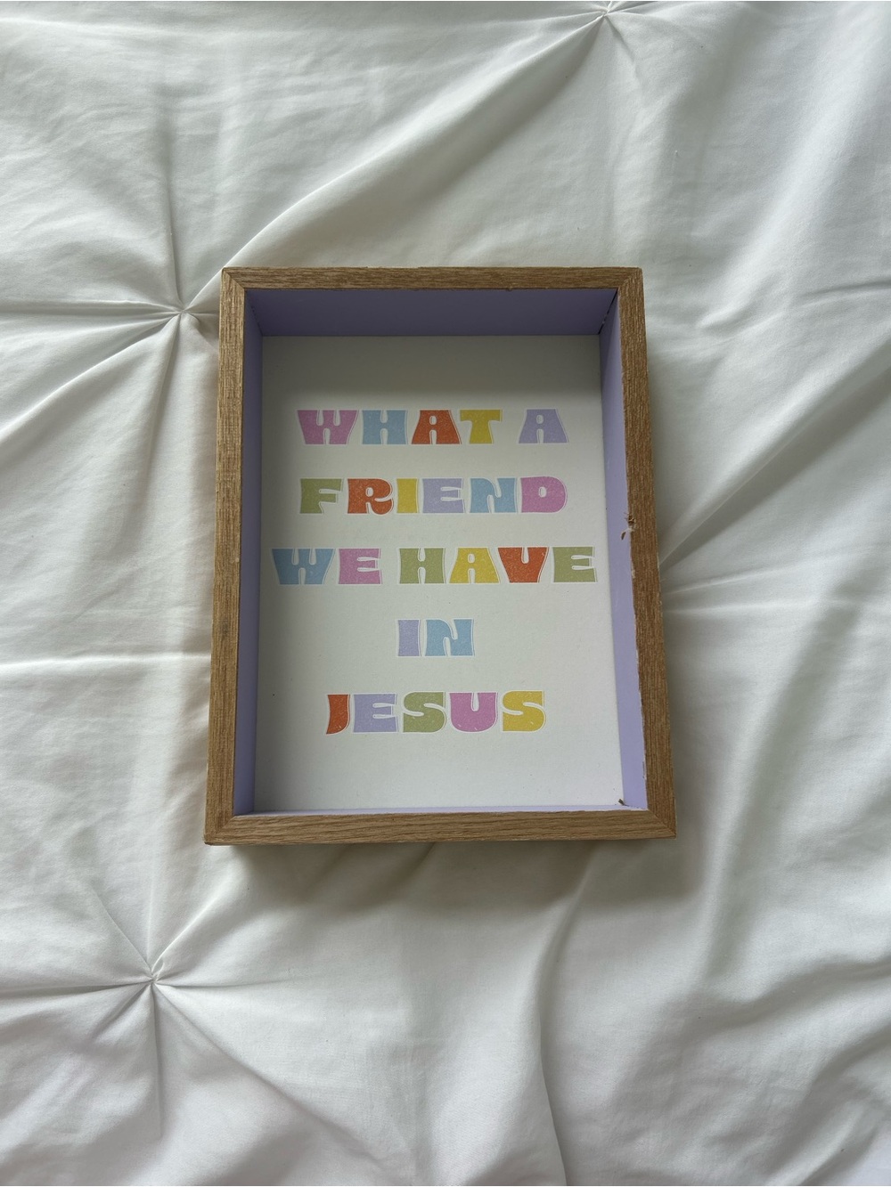 Pastel Multicolor "What A Friend We Have In Jesus" Wooden Wall Art